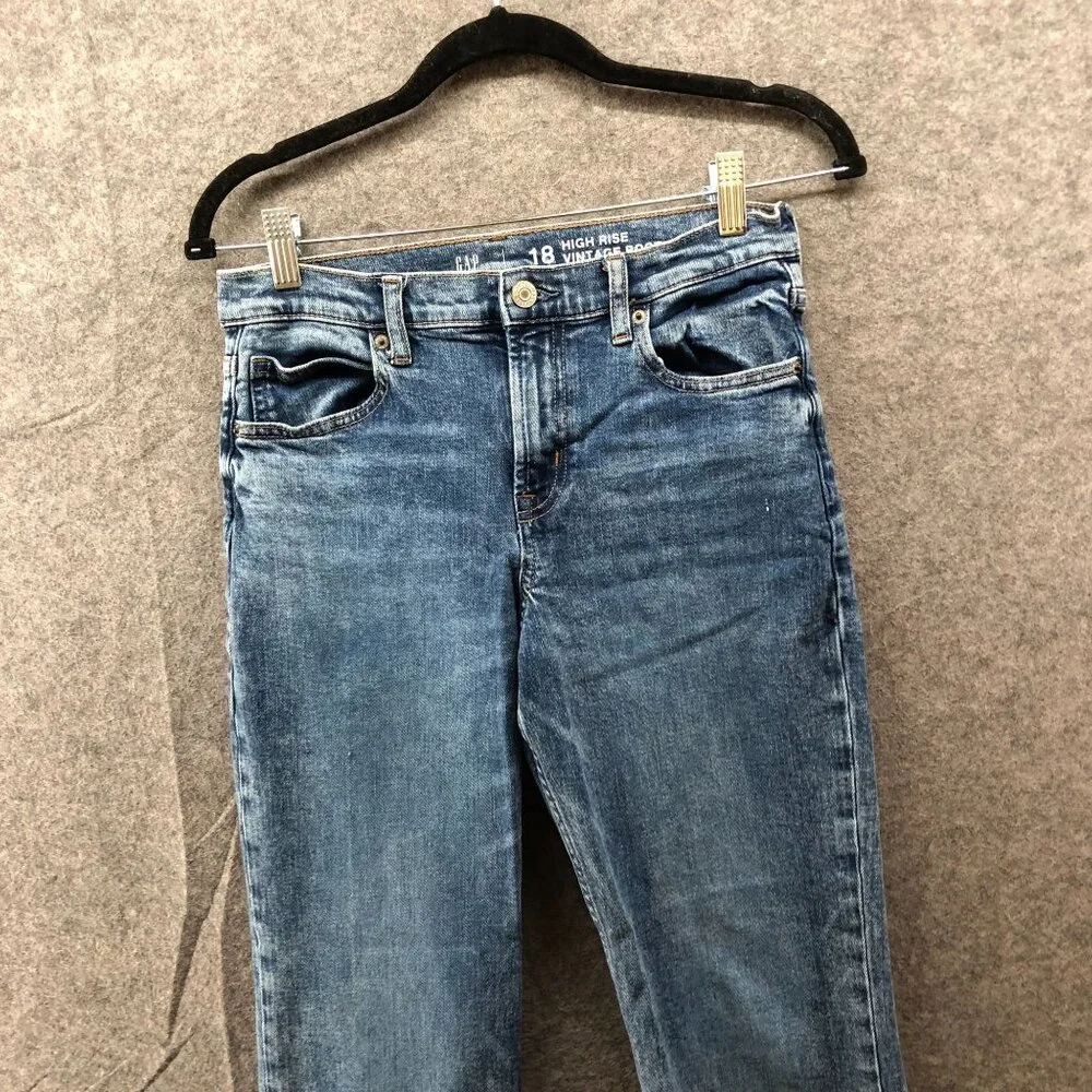 Gap Teen Girls Size 18‎ High Rise Vintage Boot Cut Jeans Medium Wash Blue